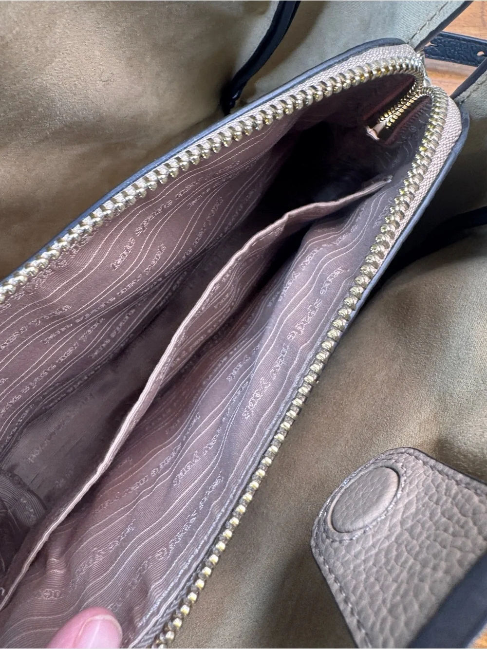 kate spade Knott Colorblocked Medium Two-Tone Pebbled Leather Bag Tan and Black